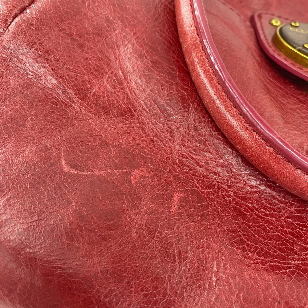 Elliott Lucca Red Leather Satchel Crossbody Bag - Picture 13 of 13